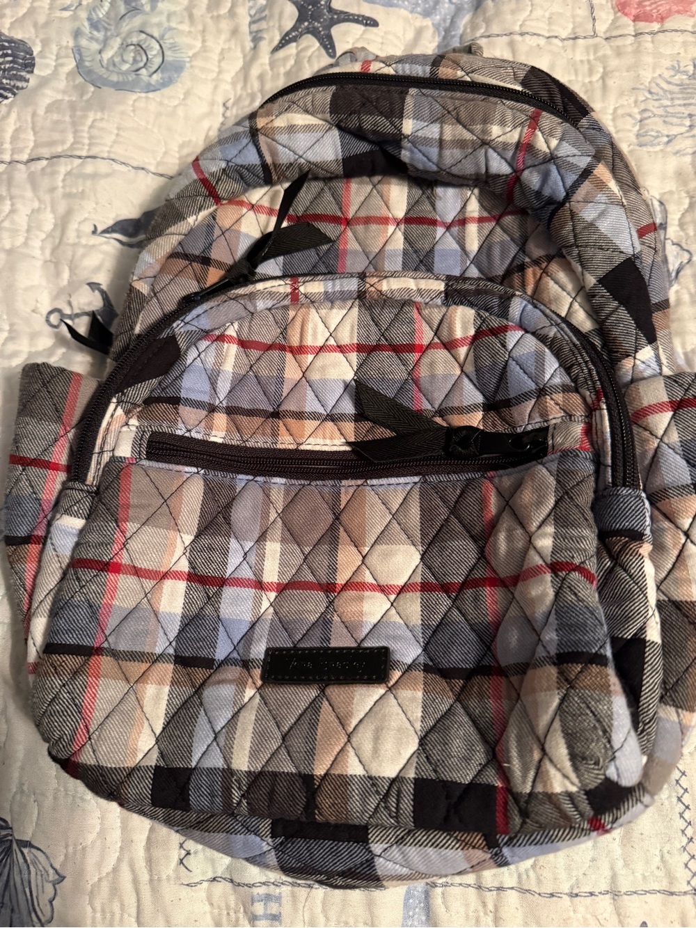 Quilted Plaid Backpack